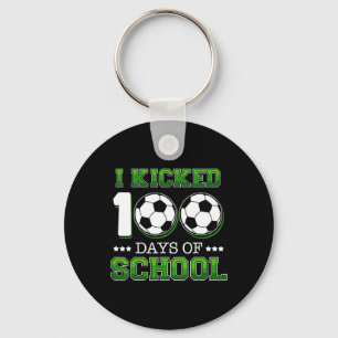 Kicked 100 Days School Soccer Sports Boys  Key Ring