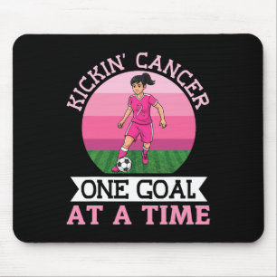 Kickin Breast Cancer One Goal At A Time Soccer Gir Mouse Mat