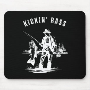 Kickin Byss Fisherman Fishing Fish Funny Outdoors Mouse Mat