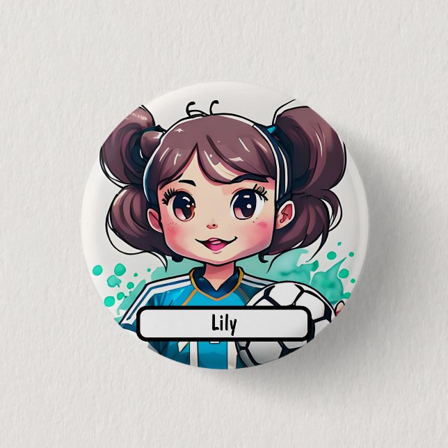 Kickin' Cutie Button With Custom Nametag (Front)