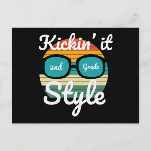 Kickin It 2nd Grade Style Back To School Kids Gift Postcard