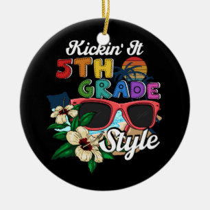 Kickin' It 5th Grade Style Back To School Elementa Ceramic Tree Decoration