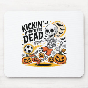 Kickin' It Halloween Skeleton Soccer Player  Mouse Mat