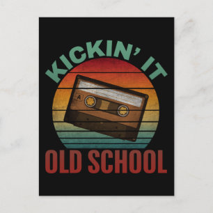 Kickin' It Old School Cassette Tape Postcard