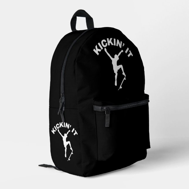 Kickin' It  Printed Backpack (Back Corner Left)