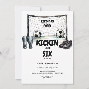  Kickin it Soccer Birthday Party Invitation