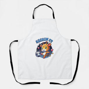 Kickin It Soccer Player Giraffe Ball Girls Boys An Apron
