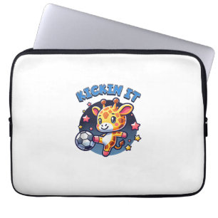 Kickin It Soccer Player Giraffe Ball Girls Boys An Laptop Sleeve