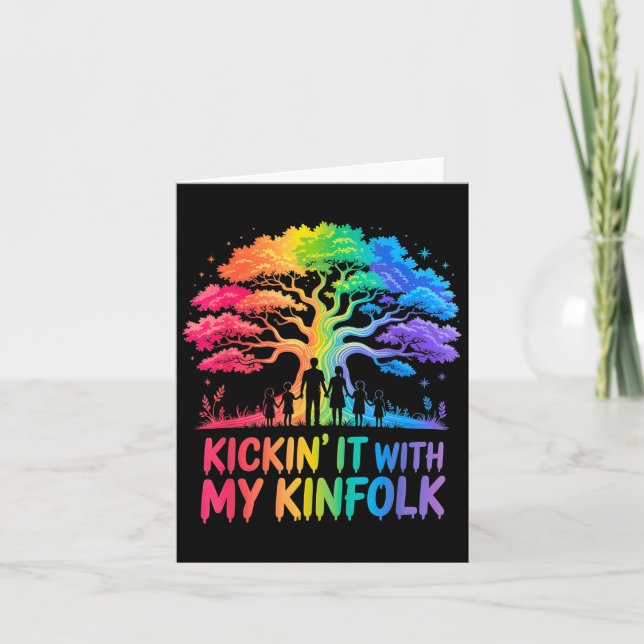 Kickin' It With My Kinfolk Funny Family Reunion  Card (Front)