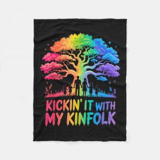 Kickin It With My Kinfolk Funny Family Reunion  Fleece Blanket