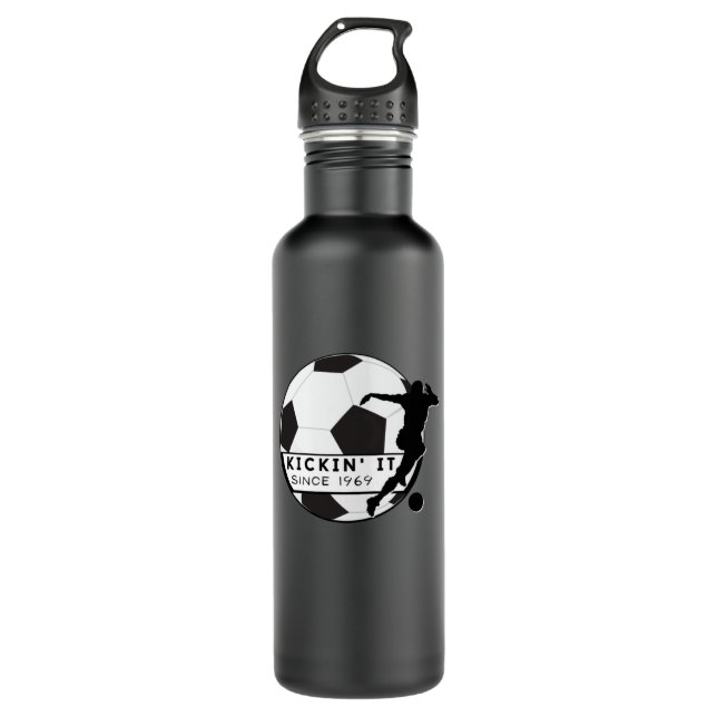 Kicking a soccer ball since 1969 - I love soccer-  710 Ml Water Bottle (Front)