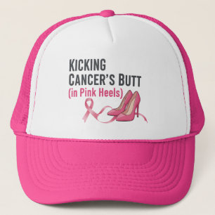 Kicking Cancer’s Butt in Pink Heels Sassy Survivor Trucker Hat