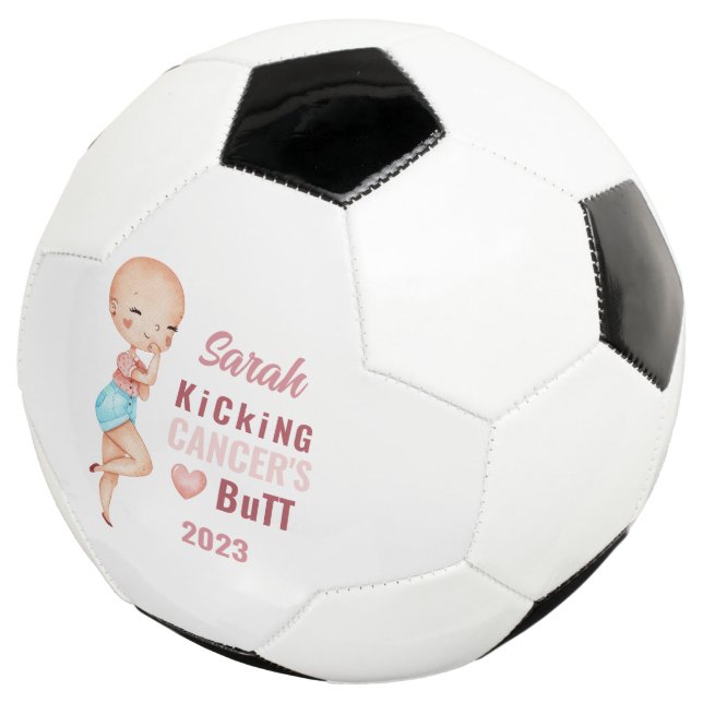 Kicking Cancer's Butt Personalised Soccer Ball (Three Quarter)
