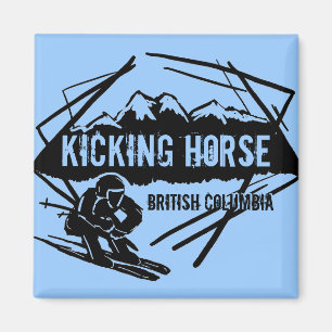 Kicking Horse British Columbia blue ski magnet