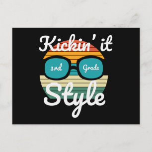 Kicking It 3rd Grade Style Back To School Student Postcard