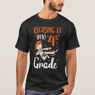 kicking it 4th grade tae kwon do girl karate first T-Shirt