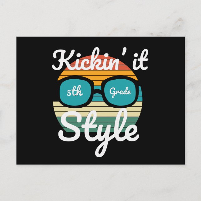 Kicking It 5th Grade Style Back To School Student Postcard (Front)