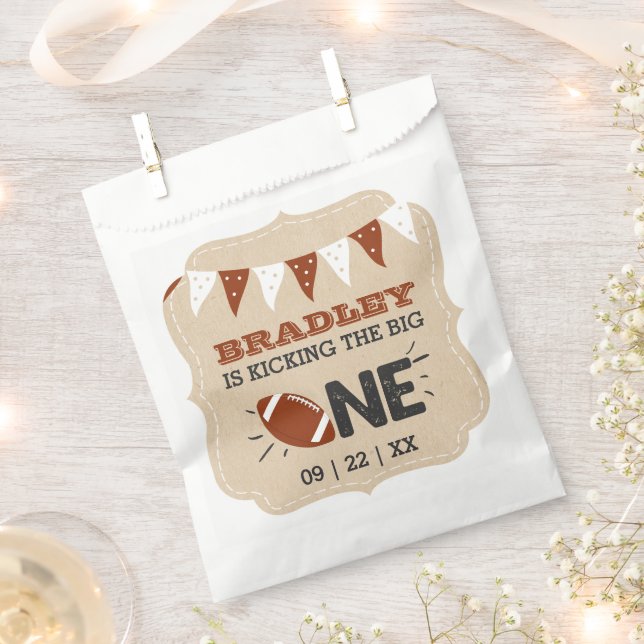 Kicking The Big One | Football 1st Birthday Favour Bags (Clipped)