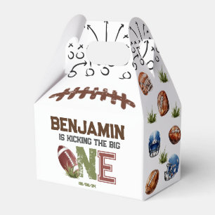 Kicking The Big One Football 1st Birthday Favour Favour Box