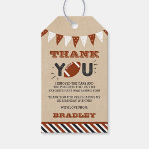 Kicking The Big One   Football 1st Birthday Gift Tags