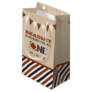 Kicking The Big One Football 1st Birthday Small Gift Bag