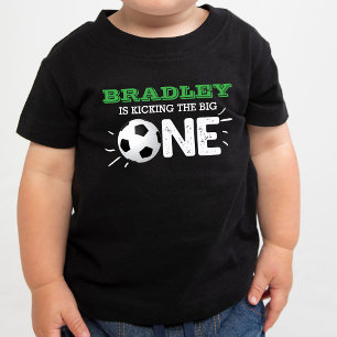 Kicking The Big One Soccer 1st Birthday Baby T-Shirt