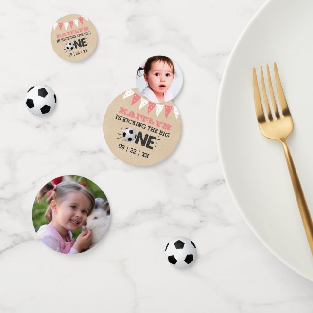 Kicking The Big One | Soccer 1st Birthday Confetti (Group)