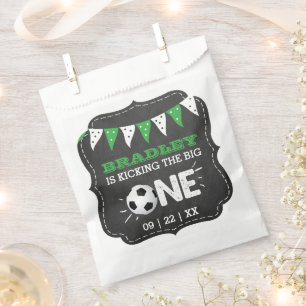 Kicking The Big One Soccer 1st Birthday Favour Bags