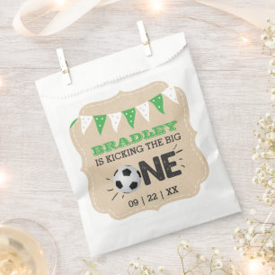 Kicking The Big One   Soccer 1st Birthday Favour Bags