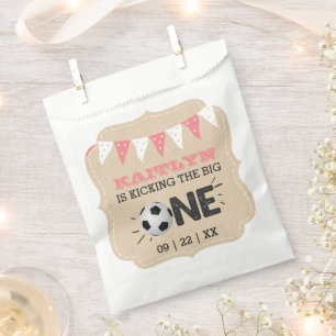 Kicking The Big One   Soccer 1st Birthday Favour Bags