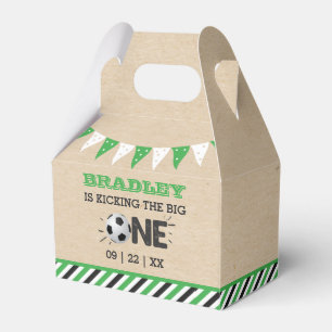 Kicking The Big One   Soccer 1st Birthday Favour Box