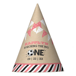 Kicking The Big One   Soccer 1st Birthday Party Hat