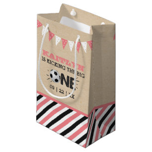Kicking The Big One   Soccer 1st Birthday Small Gift Bag
