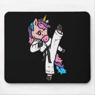 Kicking Unicorn Martial Art Cute Karate Taekwondo Mouse Mat