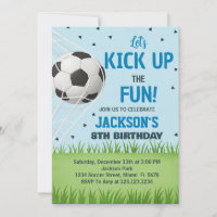 Kickoff Soccer Birthday Invitation