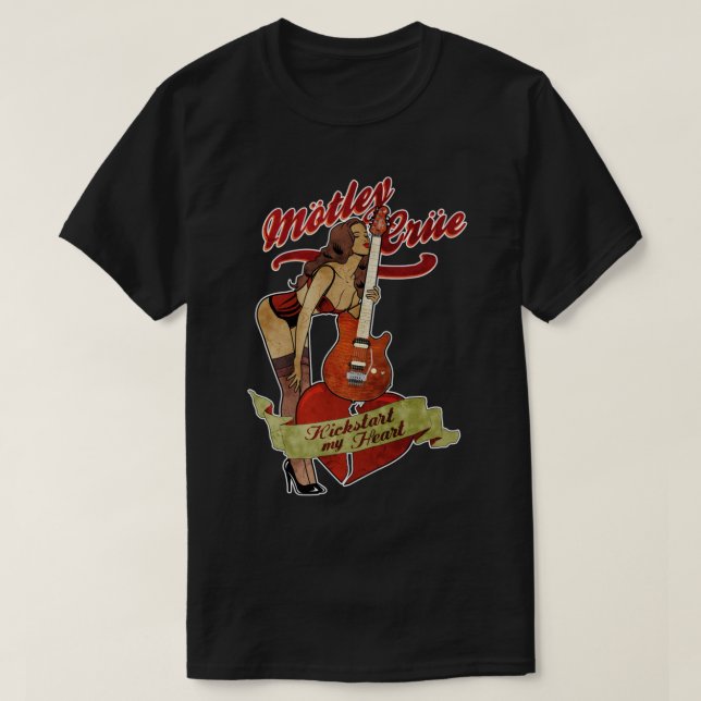Kickstart my Heart Baseball ¾ Sleeve T-Shirt (Design Front)