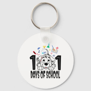 Kid 100 Days Of School Dalmatian Puppy 100th Day G Key Ring