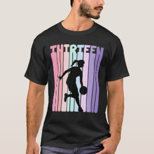Kid 13Th Birthday Retro Basketball Lovers Girls 13 T-Shirt