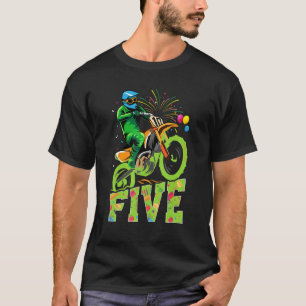 Kid 5th Birthday Party Dirt Bike Motocross Themed  T-Shirt