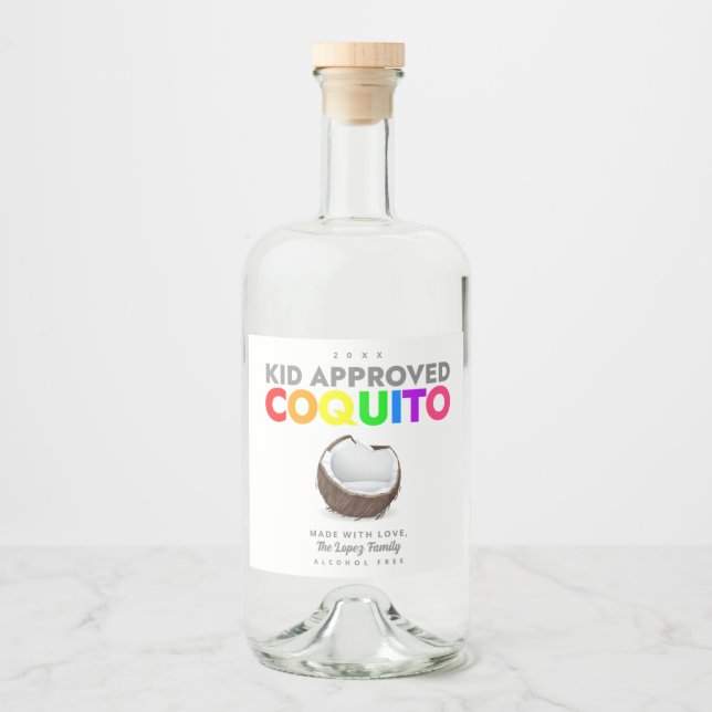 Kid Approved Coquito Bottle Label (Front)