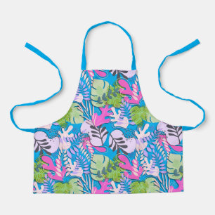 Kid Apron : Abstract Leaves (blue)