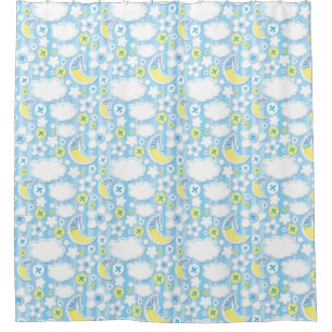 kid background shower curtain