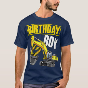 Kid Birthday Boy 12th Vehicle 12 Year Old Construc T-Shirt
