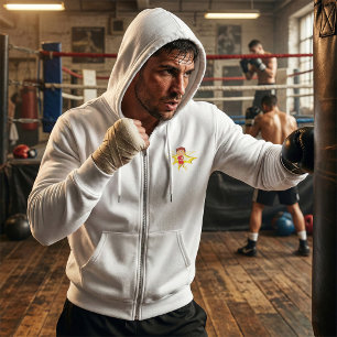 Kid Boxer in Red Gloves and Shorts Hoodie