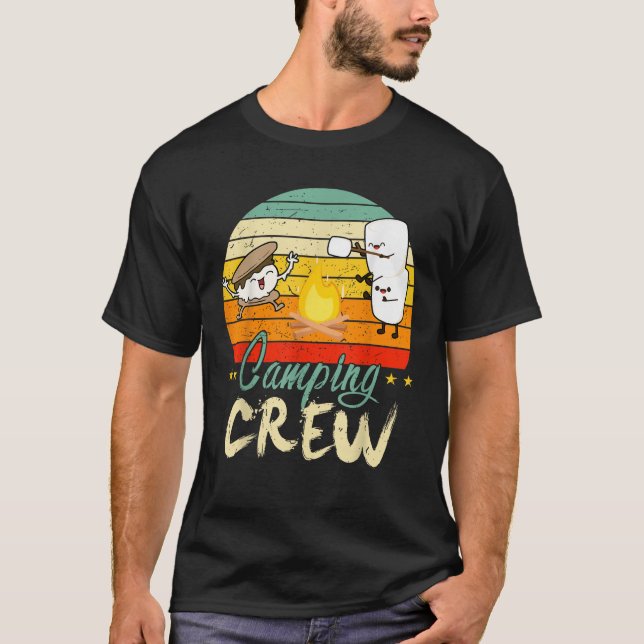 Kid Camping Crew Toddler Boy Women Family Funny Ha T-Shirt (Front)