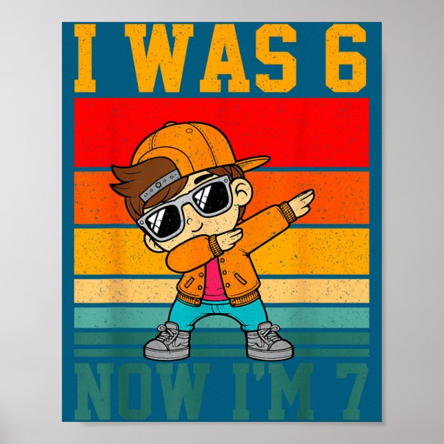 Kid Dabbing 7th Birthday 6 7 Poster (Front)