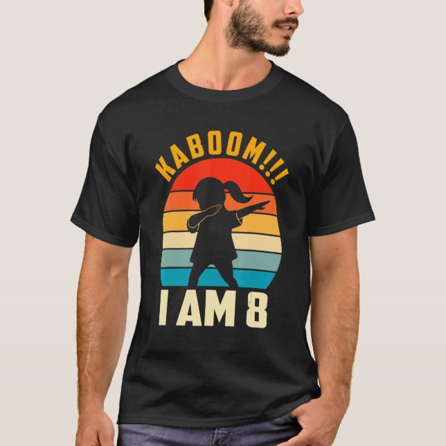 Kid Dabbing Birthday 8 Years Old I Am 8 Birthday O T-Shirt (Front)