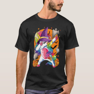 Kid Dabbing Unicorn Halloween Spooky Season Kids T T-Shirt