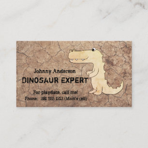 Kid Dinosaur Expert Business Card For Boy Playdate