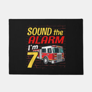 Kid Fire Truck 7th Birthday Party Gift Firefighter Doormat